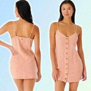 NWT RIP CURL Classic Surf Button Through Dress Size Large Light Coral Size XS